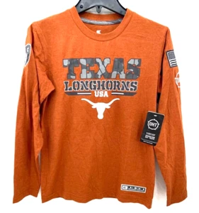 NEW Texas Longhorns Colosseum OHT Orange LS Camo USA Shirt Youth M 12-14 - Picture 1 of 8