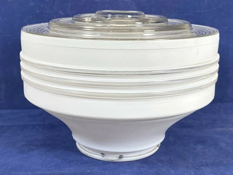 C.1940 Glass Light Shade w/ Frosted White Exterior, Hallway, Pantry, Kitchen Cover