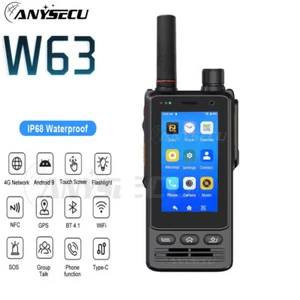 ANYSECU W63 4G Network Radio Real PTT & Zello PTT Android 9.0 POC Mobile Radio - Zdjęcie 1 z 13