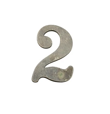 Vintage Cast Iron House Number 2 Rustic Decorative Address Plaque with Mounting - Image 1 of 2