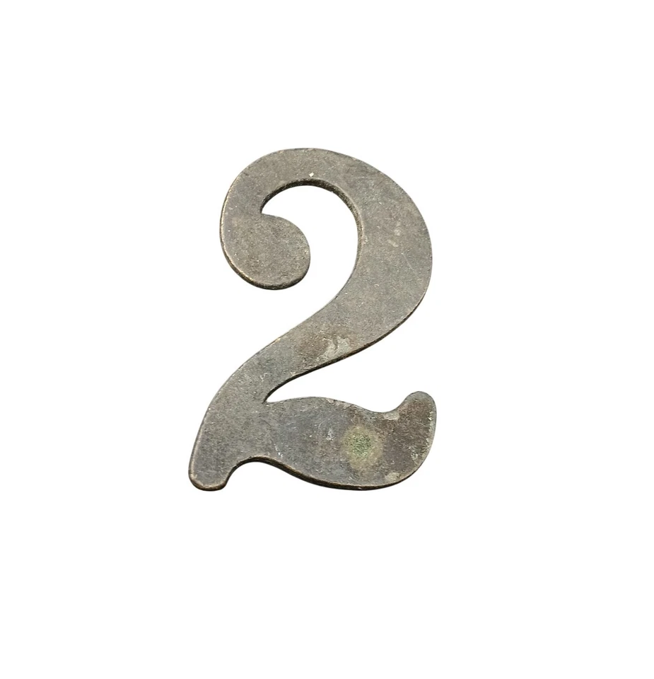 Vintage Cast Iron House Number 2 Rustic Decorative Address Plaque with Mounting - Image 1 of 2
