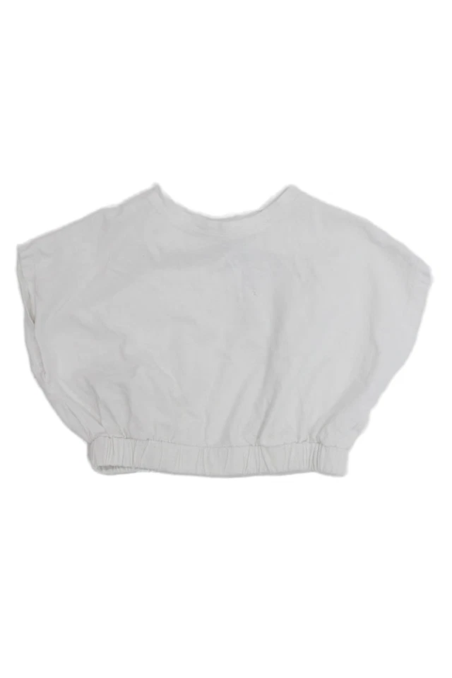 Zara Girls Solid Short Sleeve Pullover  T-Shirt Top White Size 8 - Image 1 of 3