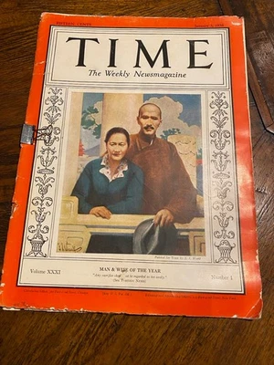 Time The Weekly News Magazine - January 3, 1938 - Man & Wife of the Year VINTAGE - Image 1 of 3