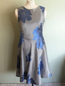 Fenn Wright Manson Fit & Flare Dress UK 14 Sleeveless Party Tea Dress Satin Look - Picture 1 of 22