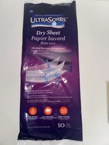 ULTRASORBS DRY SHEETS SKINFOLD MOISTURE MANAGEMENT NEW 10 COUNT PACK 6" X 14" - Bild 1 von 1