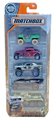 Paquete de 5 Matchbox Dirty Mudders Jeep Gladiator, Hummer H3, Wagoneer ’33 Ford cupé Foto 1 de 4