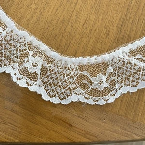 Vintage Lace White Ruffled 5 Yds 18 In - 1 1/4” Wide New Never Used - Picture 1 of 2