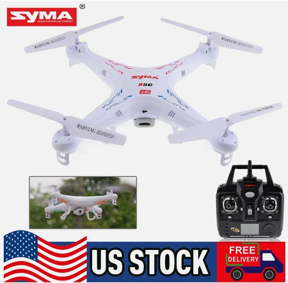 Cuadricóptero Syma X5C 2.4G 4 canales 6 ejes - HD Foto/Video Drone RC Control Remoto Foto 1 de 4