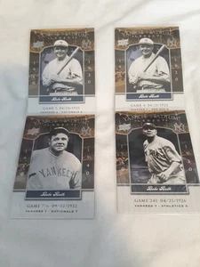 Babe Ruth Bat On Shoulder 2008 UPPER DECK YANKEE STADIUM LEGACY 4 Card LOT - Picture 1 of 9