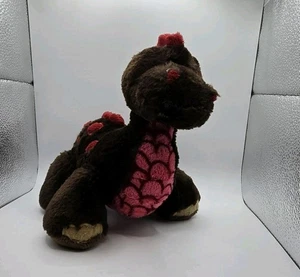 Webkinz COCOA DINOSAUR GANZ Plush Stuffed Animal Brown Pink 8" HM338 - NO CODE - Picture 1 of 10