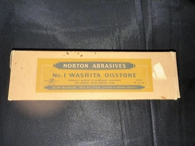 Norton Abrasives No. 1  Washita Oilstone Sharpening Stone Unused In Box - Image 1 of 4