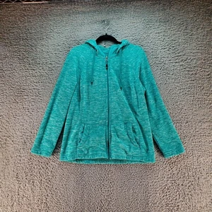 Chaqueta de té verde grande verde cremallera completa poliéster polar sudadera con capucha - Imagen 1 de 9
