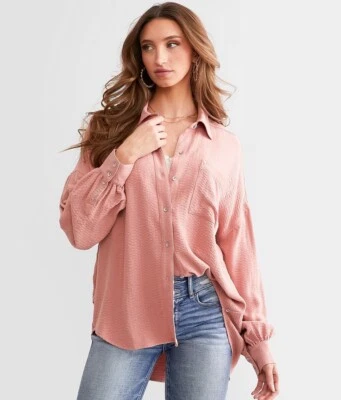 Blusa Camisa Hebilla BKE Abotonada Mujer Extra Pequeña Rosa Ceniza NUEVA Foto 1 de 4