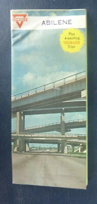 1967 Abilene street  road  map Conoco  oil gas Texas Lake Fort Phantom Hill - Image 1 of 4