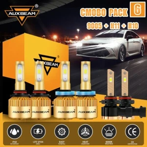 AUXBEAM S3 9005 H11 H10 LED Headlights High + Low Beam + Fog Lights Kit 72W 44W - Picture 1 of 12