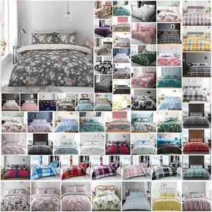 Reversible Duvet Quilt Cover Bedding Set Single Double King Size With Pillowcase - Picture 1 of 73