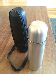 Stainless Steel Insulated Bottle for Travel with Carrying Case and Drinking Cup - Picture 1 of 12