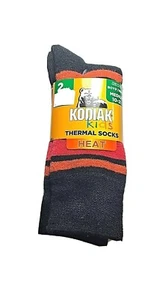 KODIAK Kids HEAT Boys Thermal Socks 2 pair pack NEW Size M 10 - 2.5 Black/Red - Picture 1 of 2