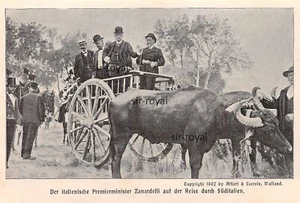 Primo Ministro Zanardelli nel Sud Italia - 1902 - Immagine storica ~14x10cm - Foto 1 di 1