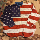 Quizz Jeans Plus Shirt Women’s Size 32 USA long Sleeve American Patriotic stars