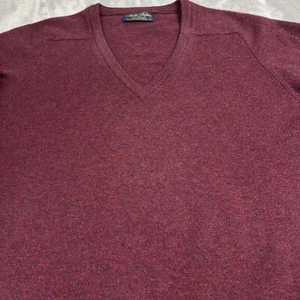 Brooks Brothers Lambswool Sweater Mens Sz XL V-Neck Made in England VTG - Picture 1 of 9