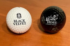 Two (2) Black Velvet Canadian Whisky Alcohol Advertising Logo Golf Balls - Picture 1 of 3