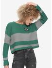 Harry Potter Slytherin Juniors Quidditch Green Gray Sweater NWT M