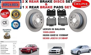 FOR LEXUS IS200 2.0 IS300 3.0 SALOON REAR BRAKE DISCS SET + BRAKE PADS KIT - Picture 1 of 1