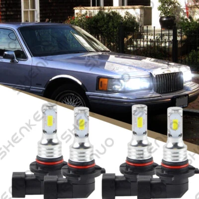 6000K LED Headlight Bulbs for Lincoln Mark VIII High & Low Beam 1993-1996 Qty 4 - Image 1 of 4