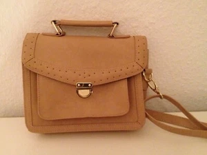 ASOS SATCHEL BAG Crossbody Neutral Nude Beige Umhängetasche Reißverschluss Innen - Bild 1 von 3