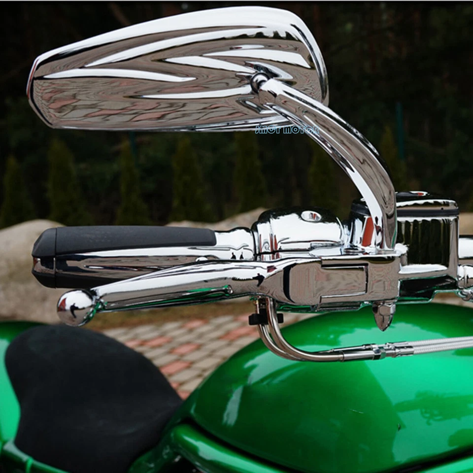 Espejos retrovisores personalizados cromados para Harley Davidson VRSCA V-Rod 2 2003 para motocicleta Foto 1 de 4