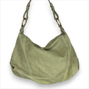 Bolso de hombro hobo de cuero verde oliva Danier holgado grande - Imagen 1 de 11