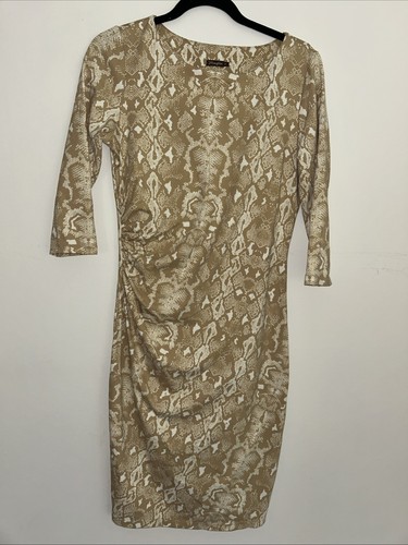 VETEMENTS Abito tubino J. McLaughlin Naja Sage taglia M bodycon stampa animalier Catalina cocktail