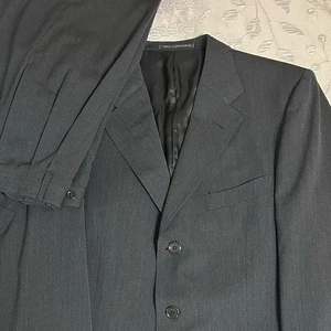 Ermenegildo Zegna Suit Mens EU 52 42-44 Gray Wool 3 Btn Pleat Front Switzerland - Picture 1 of 13