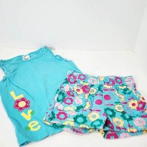 Girls Circo 4T 2 Piece Flower Love Outfit Top And Shorts - Picture 1 of 5