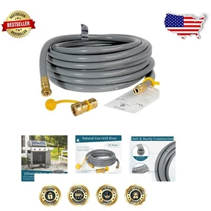 CSA-Certified 15FT Natural Gas Grill Hose with Durable Quick Connect Fittings - Picture 1 of 8