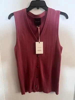 Alex Marie Knit Jessica Button Front V-Neck Sleeveless Cardigan MauveWood XL - Image 1 of 4