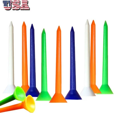 Golf Tees Plastic Unbreakable Big Cup Bulk Value 30 Pack Reusable Long 83mm - Image 1 of 4
