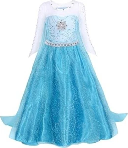 Costume principessa Elsa fantasia vestito bambina festa compleanno 5-6 anni - Foto 1 di 4