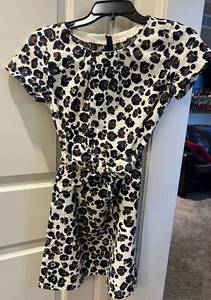 EUC Crewcuts Size 12 Animal Print Cheetah Girl Dress Corduroy w/ Tie & Pockets - Picture 1 of 4