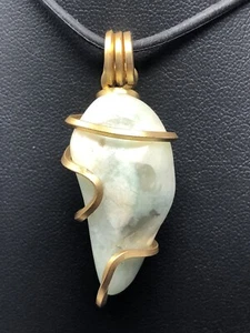 Amazonite w/ Smoky Inclusions Merlin’s Gold Pendant ONLY Quality Wrap P4 - Picture 1 of 5