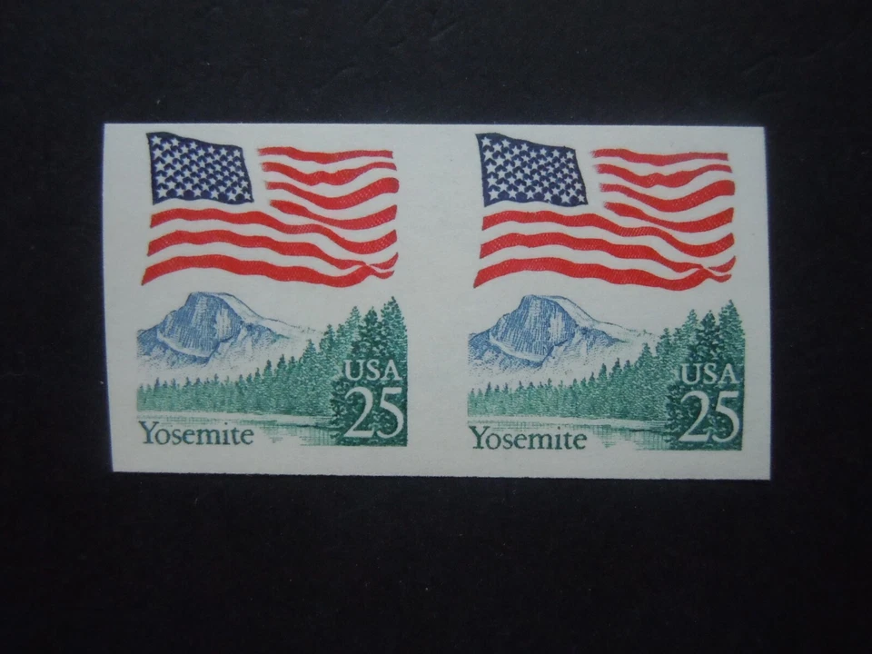 #2280c 25c Yosemite Flag EFO Imperforated Coil Pair MNH OG VF - Image 1 of 1