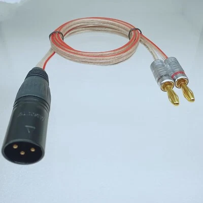 XLR Male 3-pin to naka 4mm Banana Plug Audio Cable Speaker Amplifier 1~20FT - Image 1 of 2