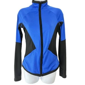 Aeropostale Junior's SZ L Blue, Black Workout/Running Track Jacket Thumbholes - Picture 1 of 8