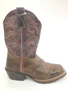 Dan Post Girls Size 12.5 D Majesty Purple Brown Square Toe DPC2947 - Picture 1 of 10