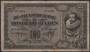 Indias Holandesas 100 florines 1928 COEN II, F/VF, Pick 73 - Imagen 1 de 2