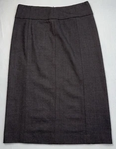 Theory Skirt Women's 6 Black Wool Blend Midi Career Office Unlined Minimalist - Picture 1 of 8