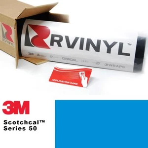 3M 50 Scotchcal Light Blue 82 Vinyl Film Craft Sign Plotter Hobby DIY Sheet Roll - Picture 1 of 9