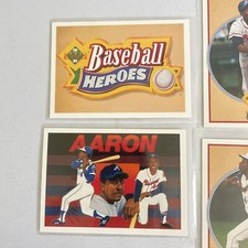 1991 Hank Aaron UD Upper Deck BASEBALL HEROES Insert Set of 10 w/ Header