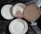 Lot Of 4 Dynasty Fine China Colleen Pattern Dinner Plates Pink Gray